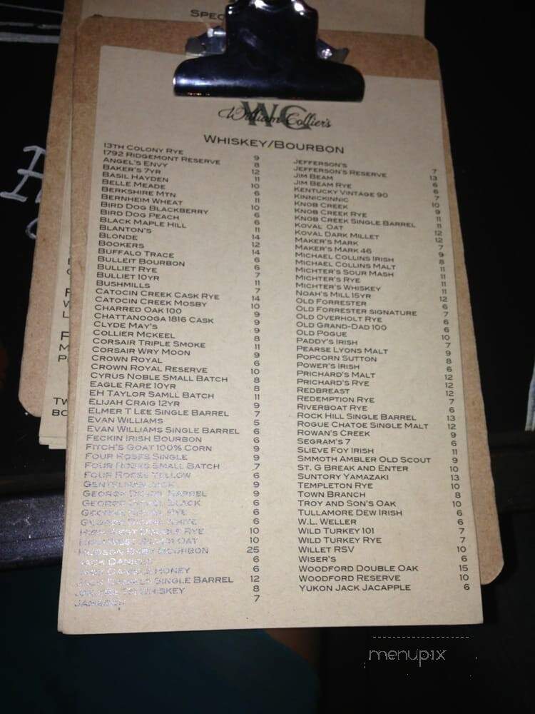 William Collier's - Nashville, TN menu_pic