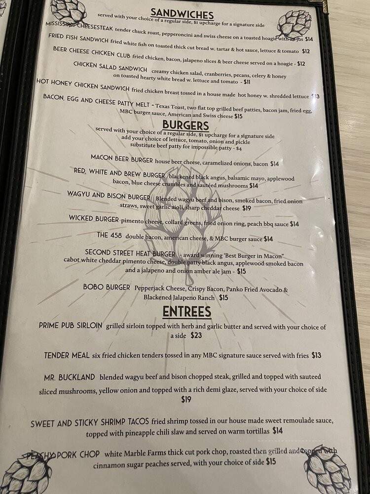 Macon Beer Company - Taproom & Kitchen - Macon, GA menu_pic