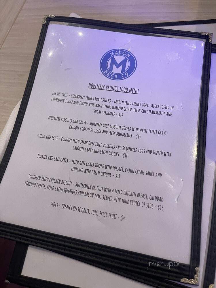Macon Beer Company - Taproom & Kitchen - Macon, GA menu_pic