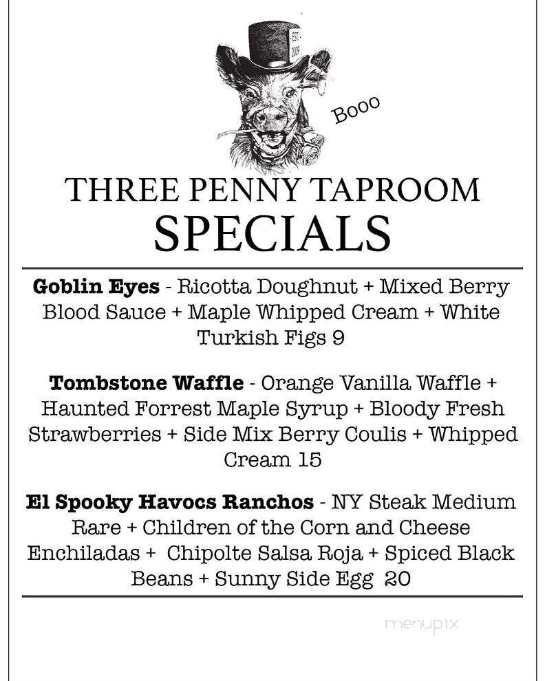 Three Penny Tap Room - Montpelier, VT menu_pic