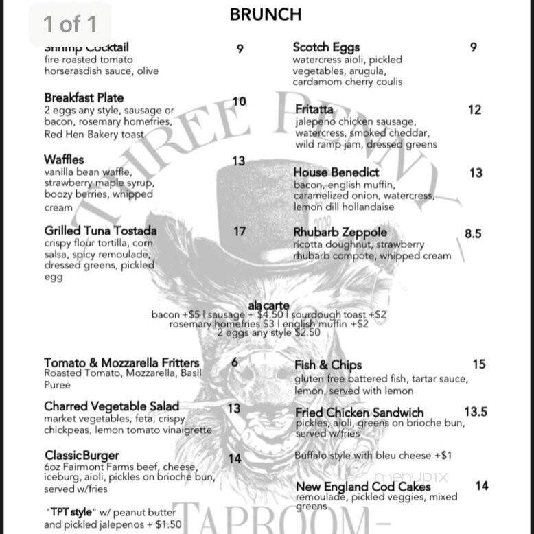 Three Penny Tap Room - Montpelier, VT menu_pic