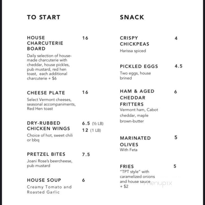 Three Penny Tap Room - Montpelier, VT menu_pic