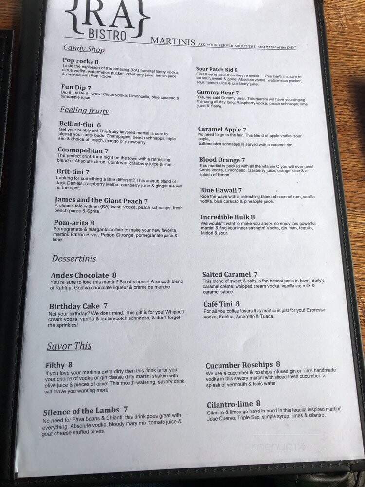 Robin Alexander: An American Bistro - Lynchburg, VA menu_pic