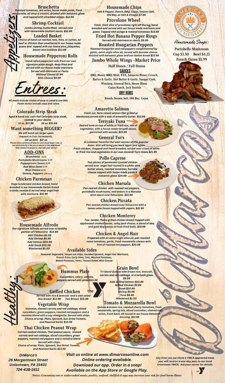 DiMarco's Bistro & Cantina - Uniontown, PA menu_pic