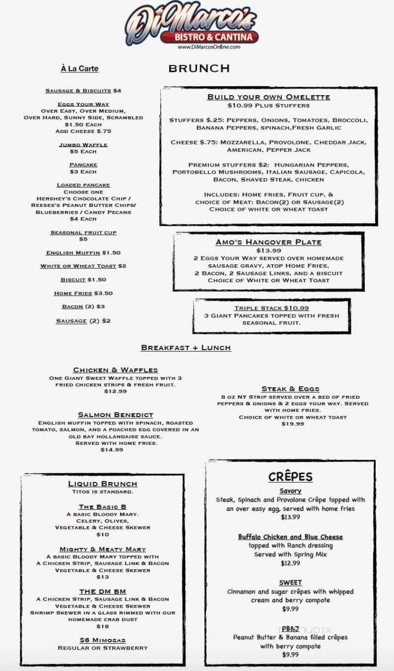 DiMarco's Bistro & Cantina - Uniontown, PA menu_pic