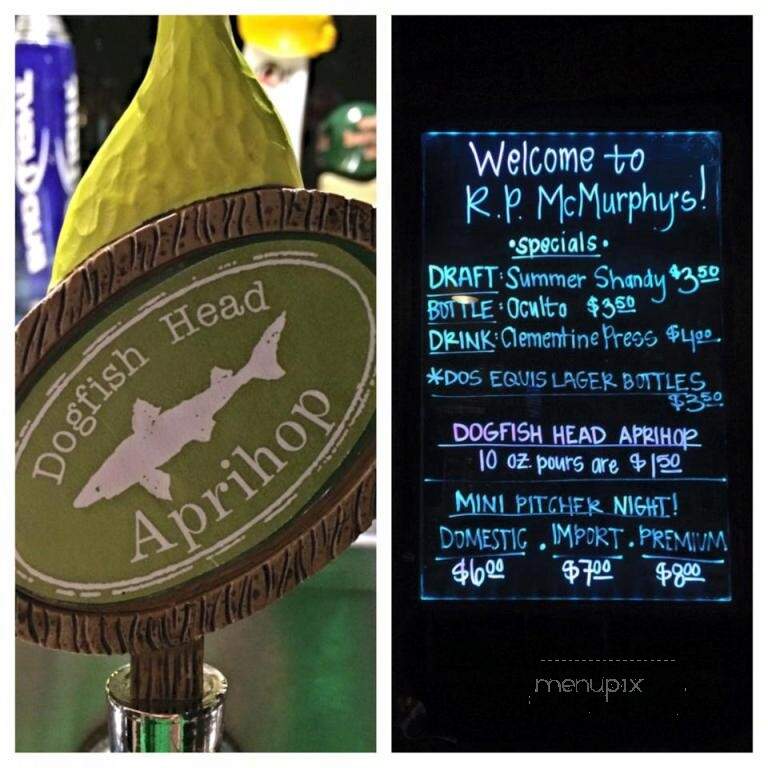 R.P. Mcmurphys - Cincinnati, OH menu_pic