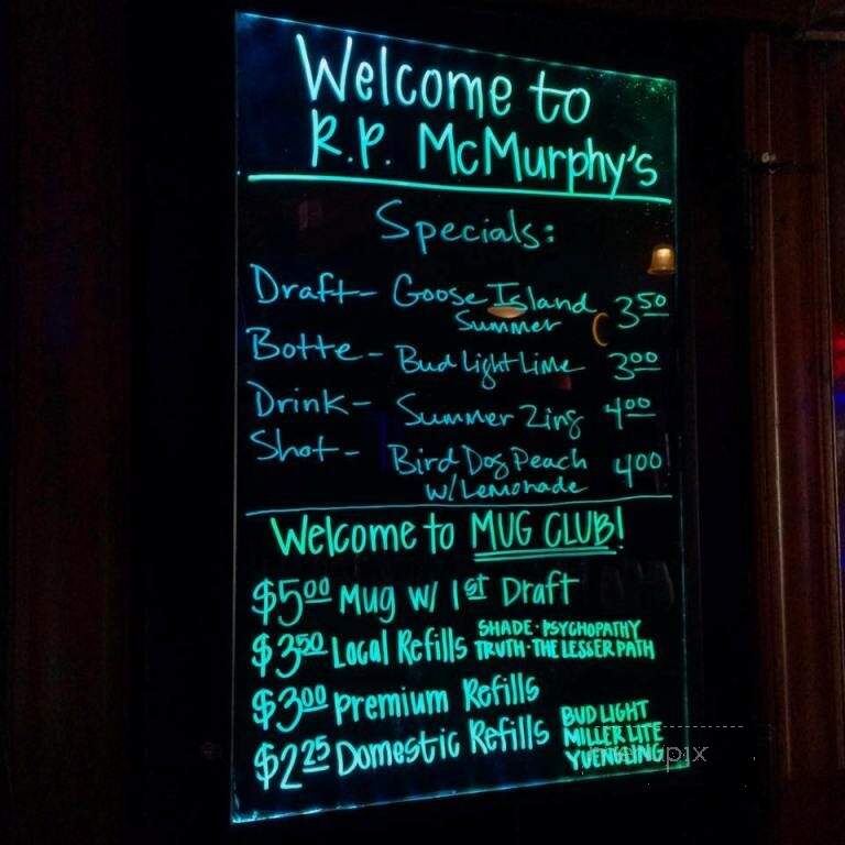 R.P. Mcmurphys - Cincinnati, OH menu_pic
