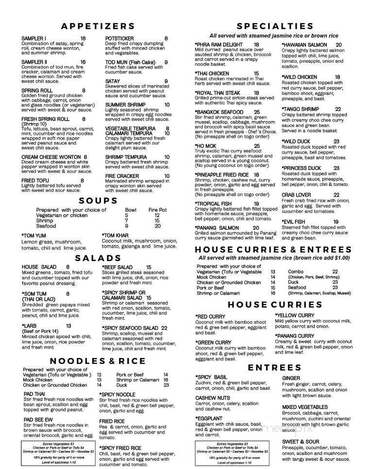 Phra Ram 9 - La Mesa, CA menu_pic