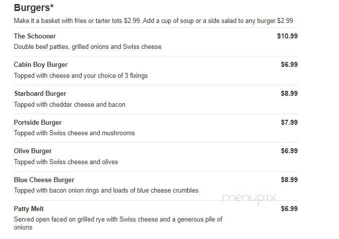 Sail Inn Bar & Grill - Traverse City, MI menu_pic
