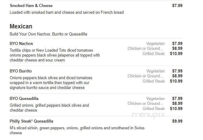 Sail Inn Bar & Grill - Traverse City, MI menu_pic