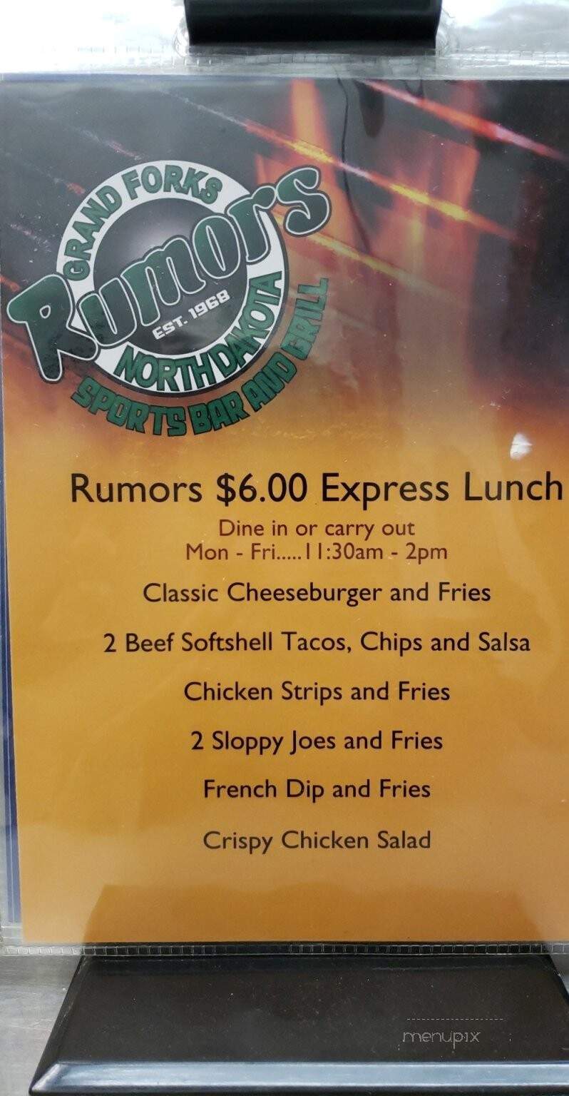 Rumors Lounge - Grand Forks, ND menu_pic