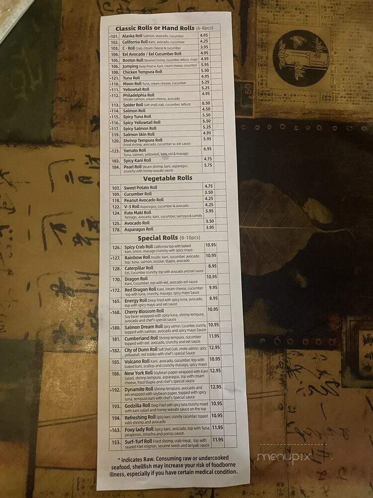 Yamato Japanese Restaurant - Dunn, NC menu_pic