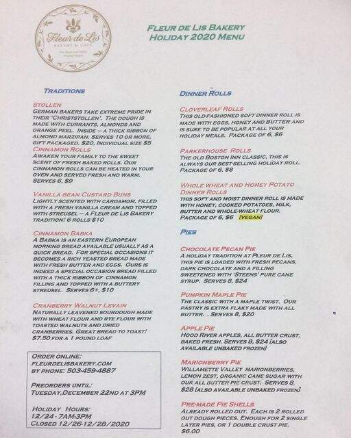 Fleur De Lis Bakery & Cafe - Portland, OR menu_pic