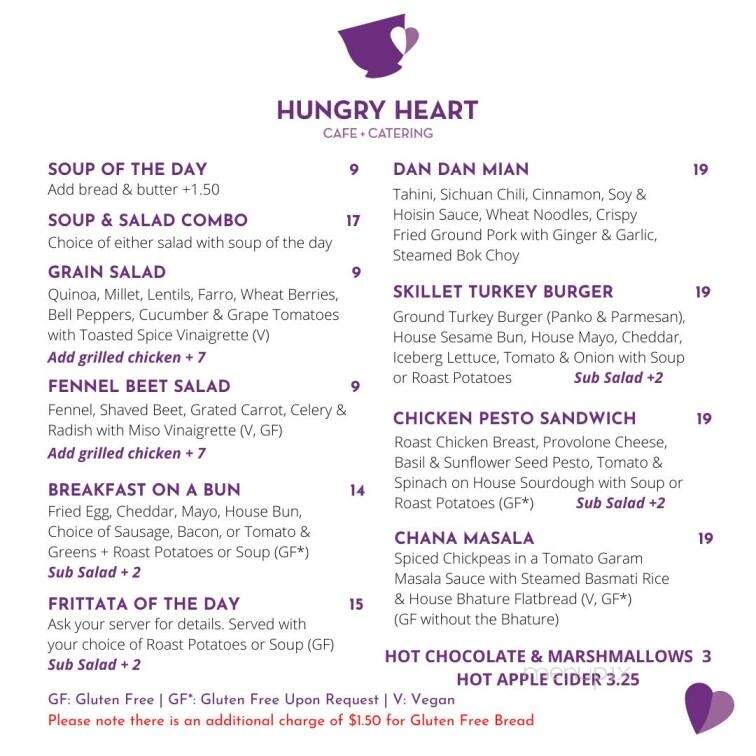 Hungry Heart Cafe - Saint John's, NL menu_pic