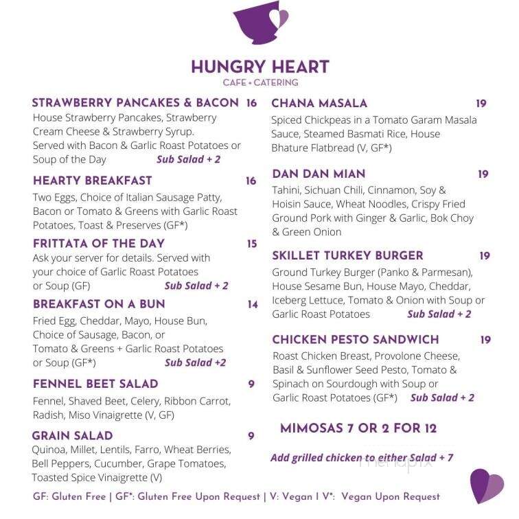 Hungry Heart Cafe - Saint John's, NL menu_pic
