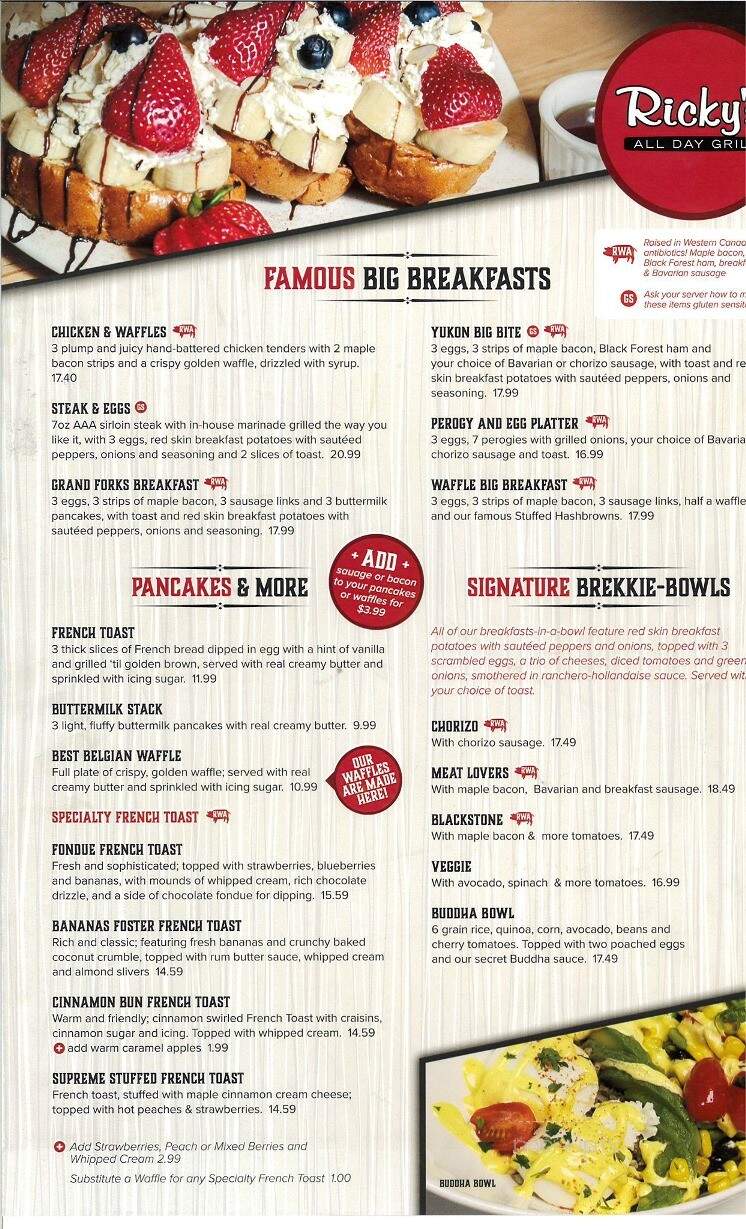 Ricky's - Nanaimo, BC menu_pic