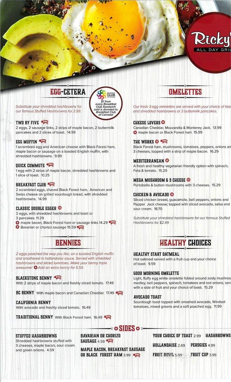 Ricky's - Nanaimo, BC menu_pic