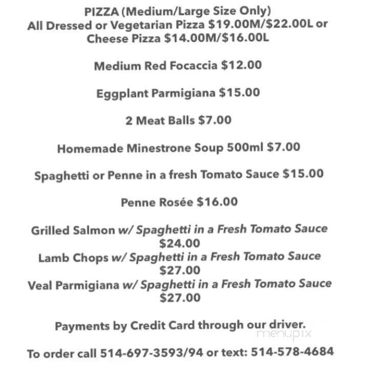 Restaurant Piazza Romana - Pointe-Claire, QC menu_pic