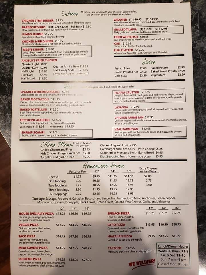 Angelos Restaurant & Pizza - Spring Valley, IL menu_pic