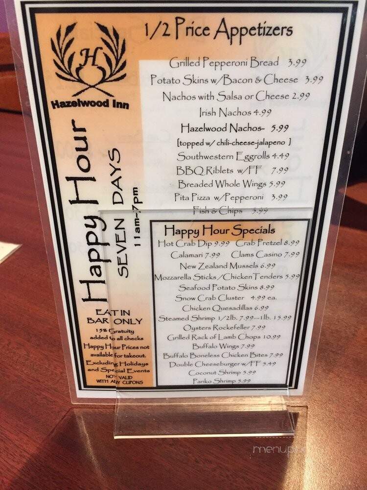 Hazelwood Inn - Baltimore, MD menu_pic