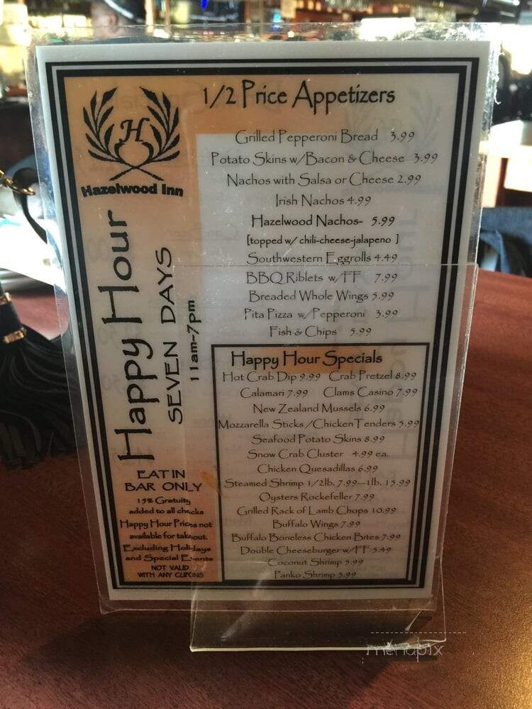 Hazelwood Inn - Baltimore, MD menu_pic