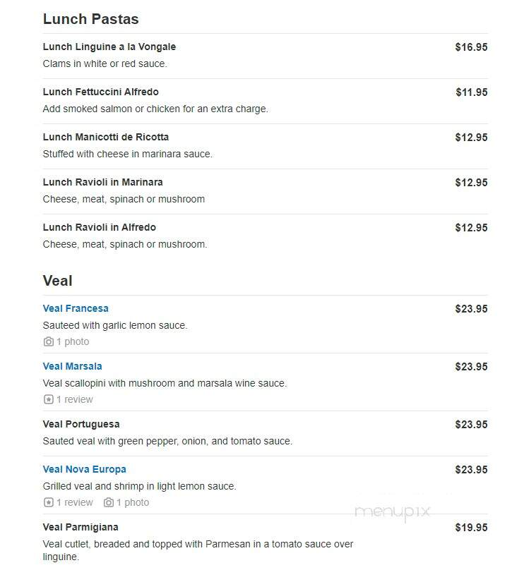 Nova Europa Restaurant - Silver Spring, MD menu_pic