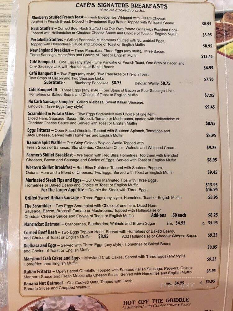 Cafe On The Common - Mansfield, MA menu_pic