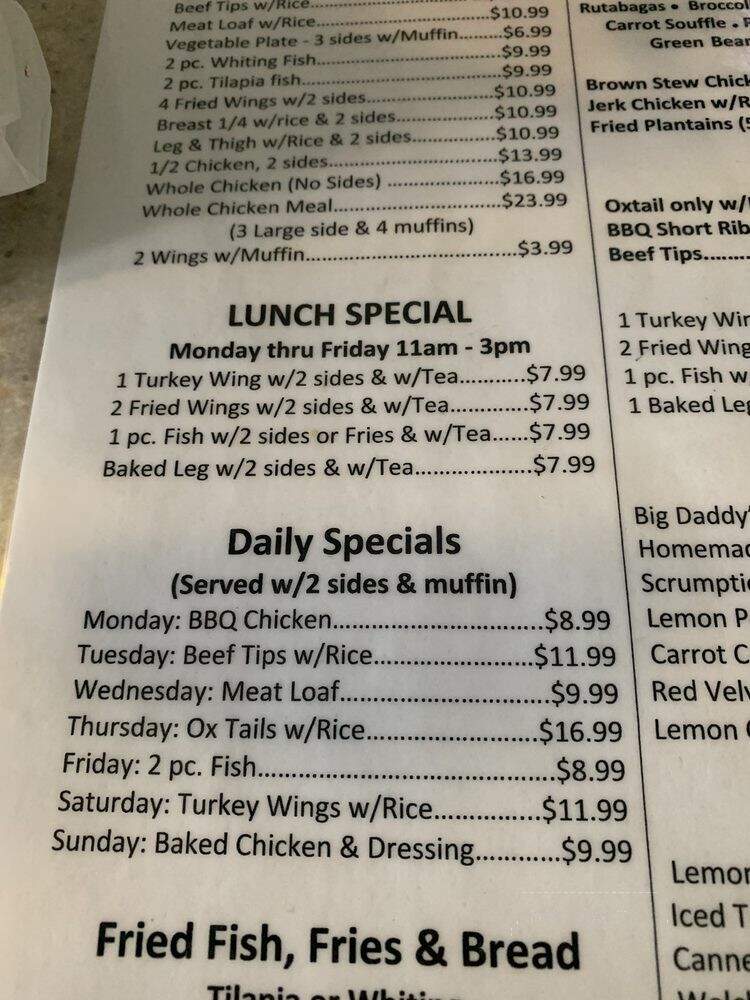 Big Daddy's Cafe - Atlanta, GA menu_pic