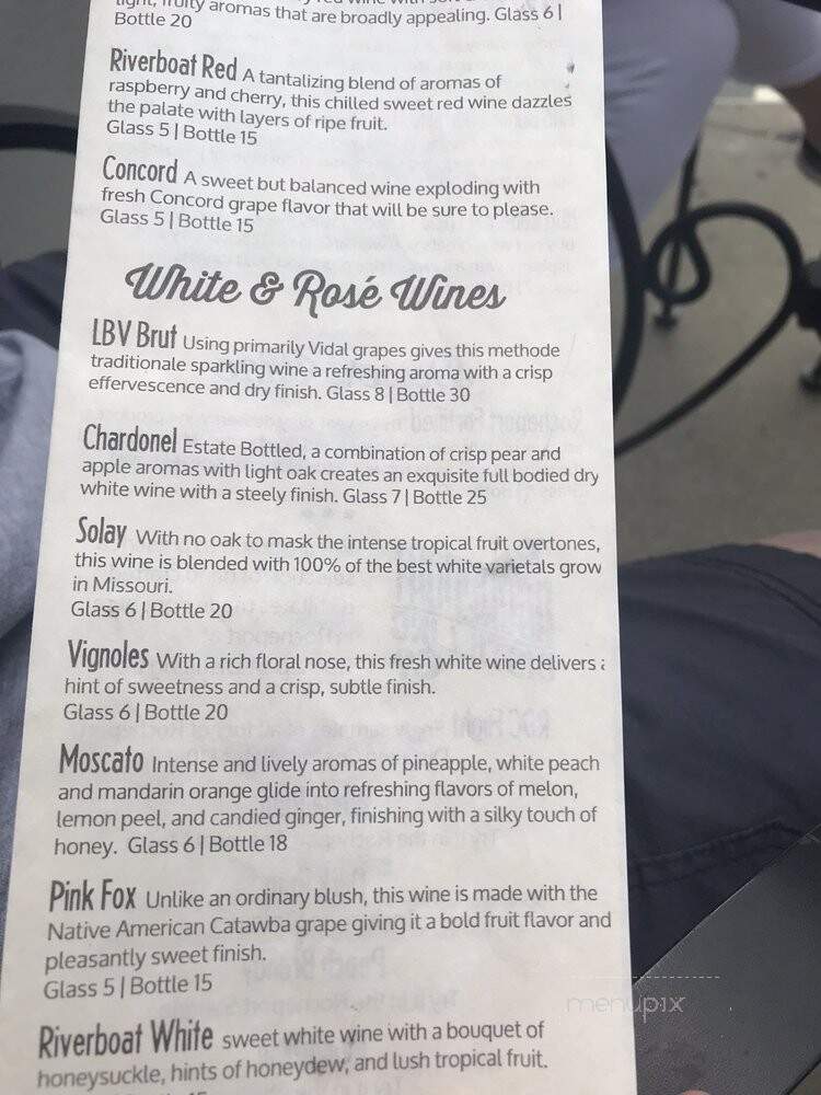 Les Bourgeois Vineyards - Rocheport, MO menu_pic