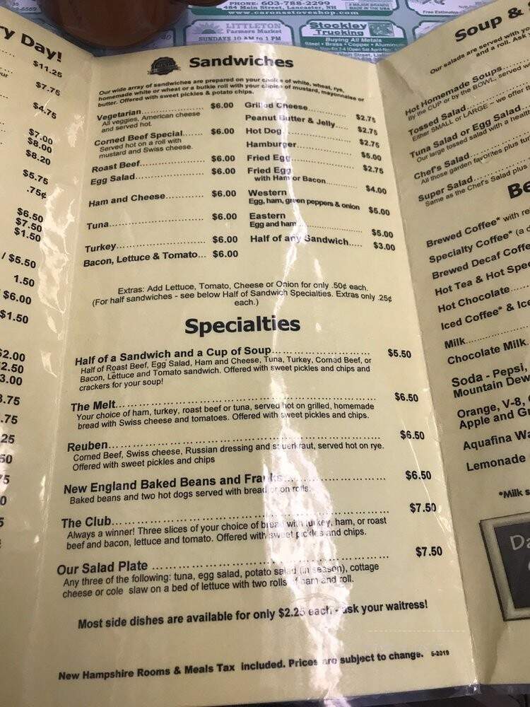 Coffee Pot - Littleton, NH menu_pic