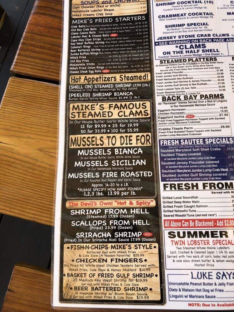 Mikes Fish & Seafood Market - Sea Isle City, NJ menu_pic