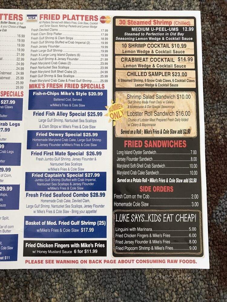 Mikes Fish & Seafood Market - Sea Isle City, NJ menu_pic