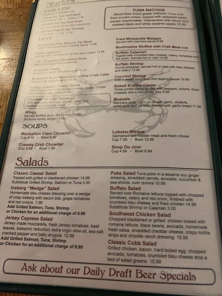 Crab's Claw Inn - Lavallette, NJ menu_pic