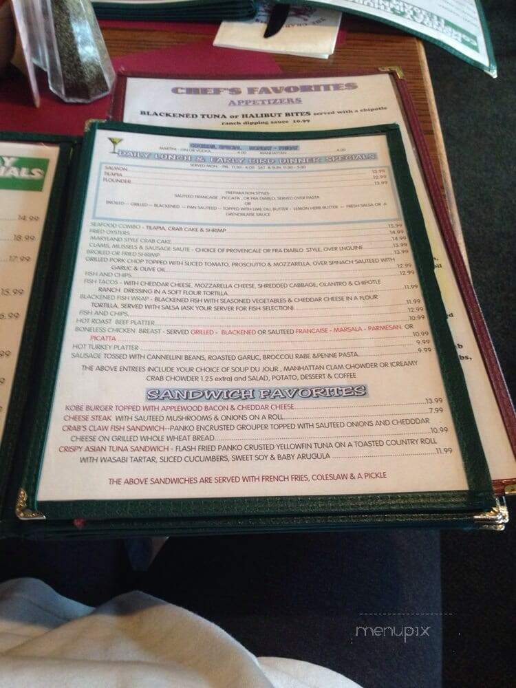 Crab's Claw Inn - Lavallette, NJ menu_pic