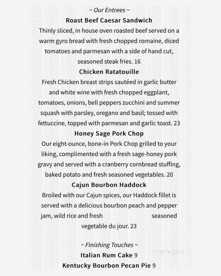 Olde Bryan Inn - Saratoga Springs, NY menu_pic