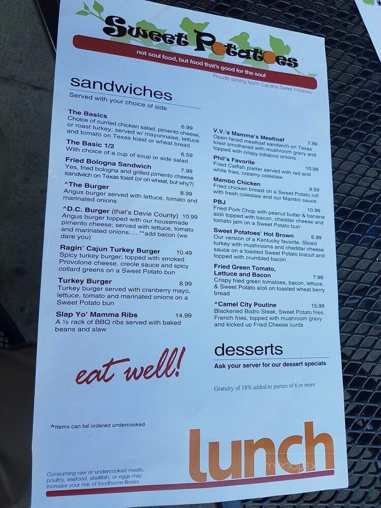 Sweet Potatoes - Winston Salem, NC menu_pic