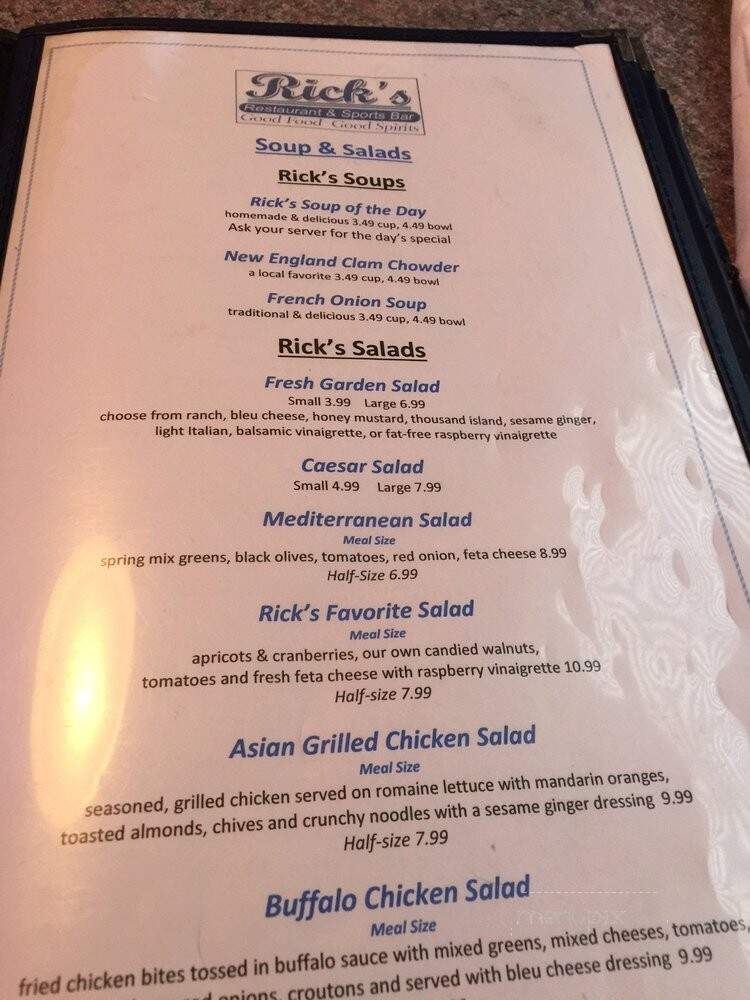 Ricks Eating Establishment II - Sneads Ferry, NC menu_pic