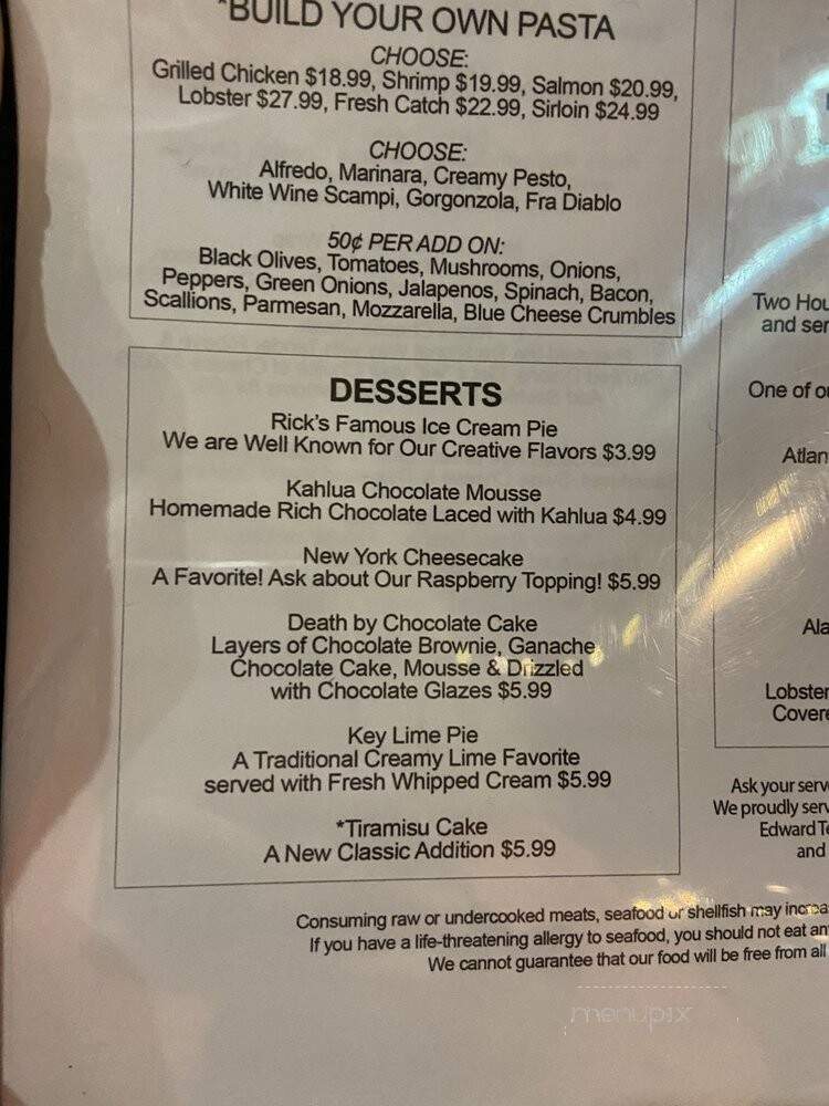 Ricks Eating Establishment II - Sneads Ferry, NC menu_pic
