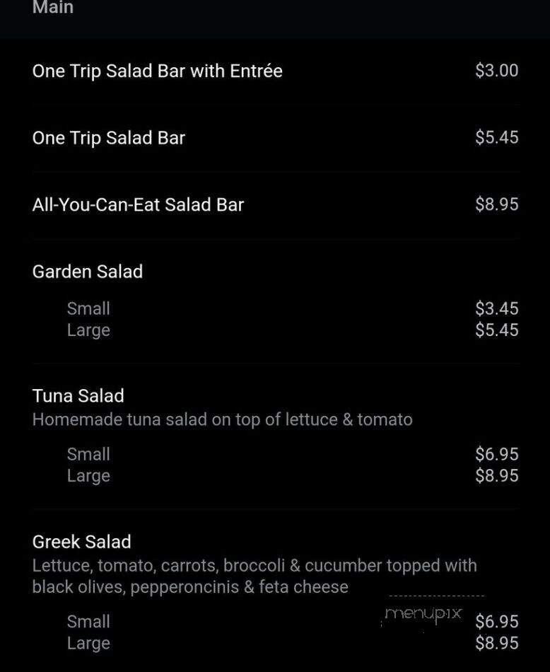 Gregory's On Main Street - Rutherfordton, NC menu_pic