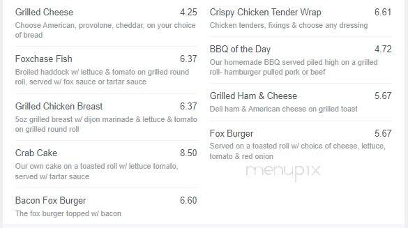 Foxchase Golf Club - Stevens, PA menu_pic