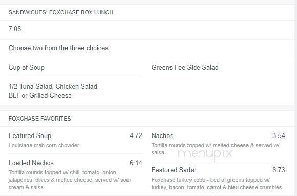 Foxchase Golf Club - Stevens, PA menu_pic