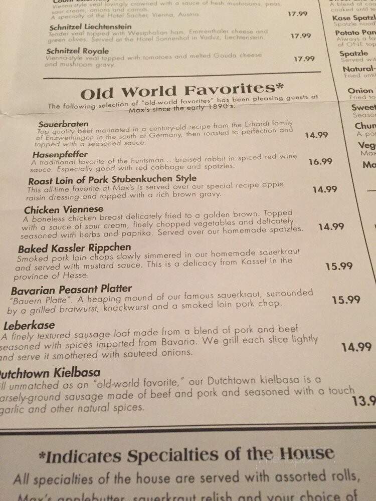 Max's Allegheny Tavern - Pittsburgh, PA menu_pic