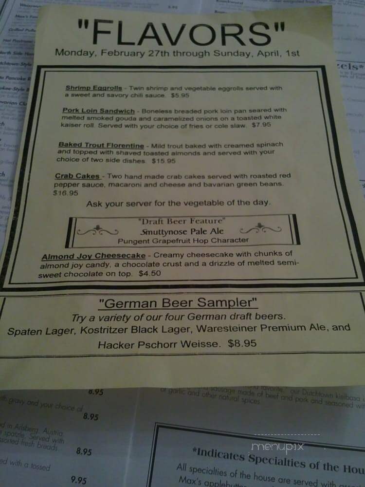 Max's Allegheny Tavern - Pittsburgh, PA menu_pic