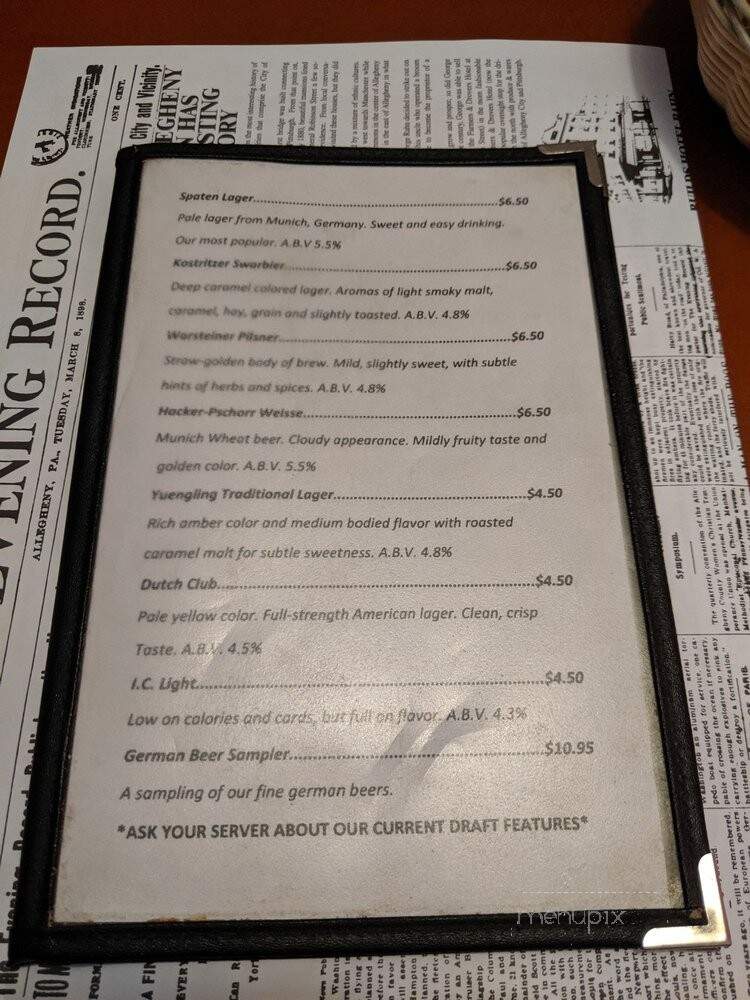 Max's Allegheny Tavern - Pittsburgh, PA menu_pic