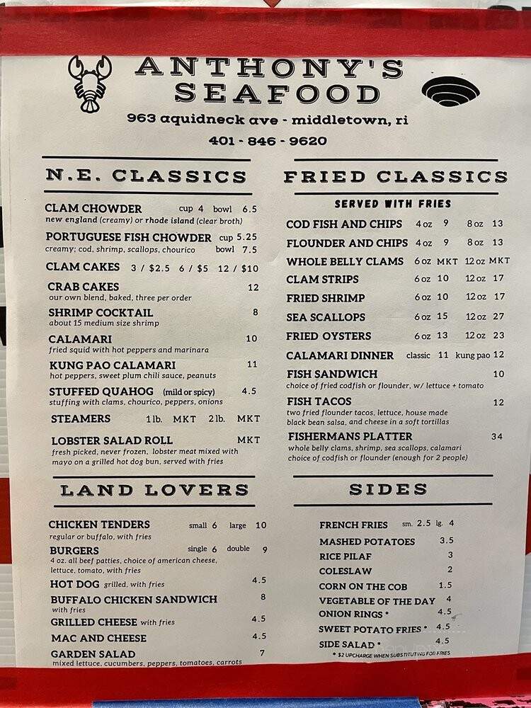 Anthony's Seafood & Restaurant - Middletown, RI