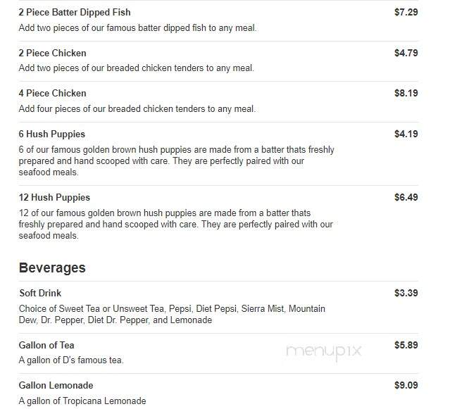 Captain D's Seafood - Lugoff, SC menu_pic