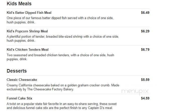 Captain D's Seafood - Lugoff, SC menu_pic