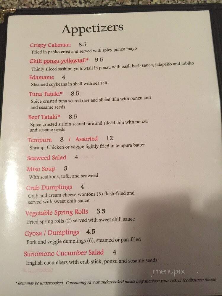 Sakura Japanese Steakhouse - Rock Hill, SC menu_pic