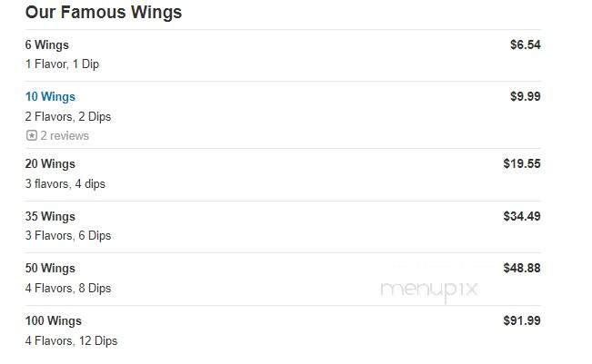 Wings Over Kaufman - Kaufman, TX menu_pic