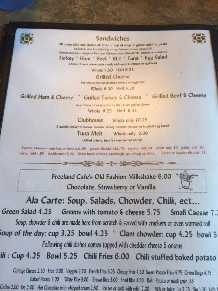 Freeland Cafe - Freeland, WA menu_pic
